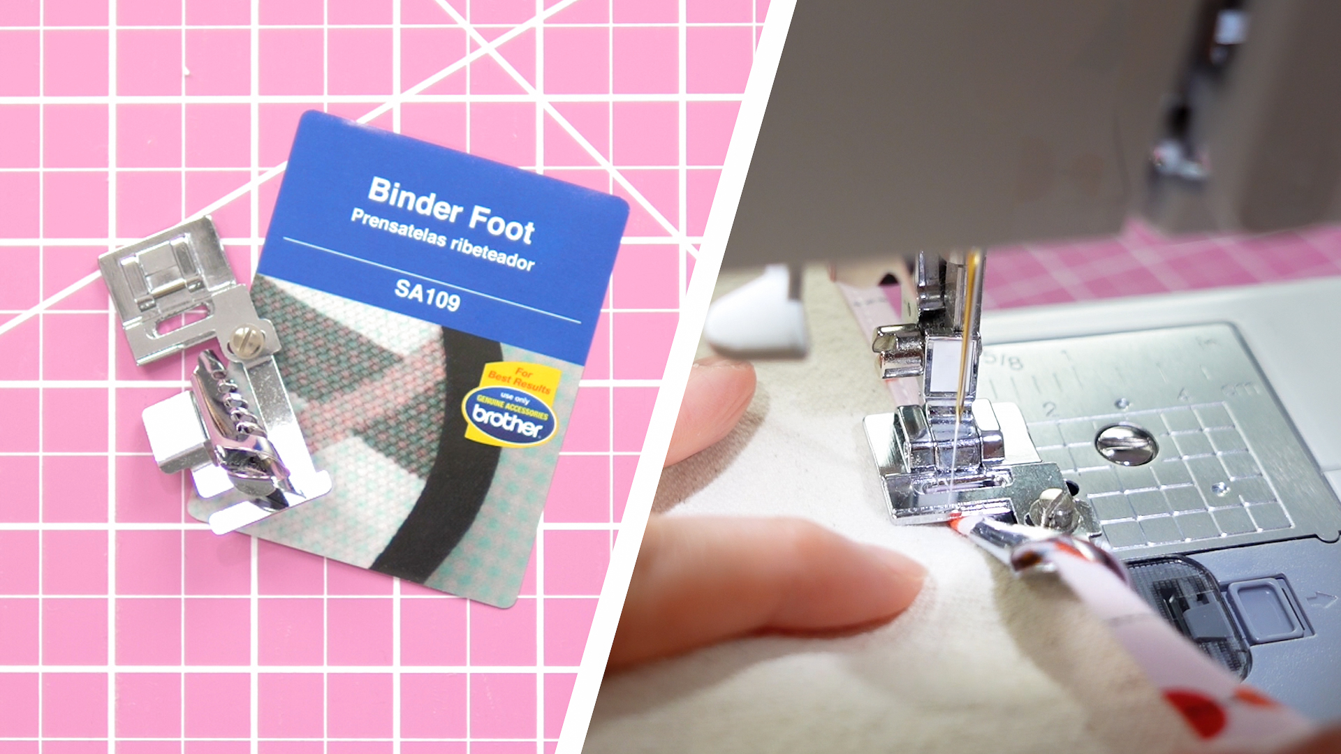 How to Use Brother SA109 Binder Foot Attach Bias Binding Tape Easy